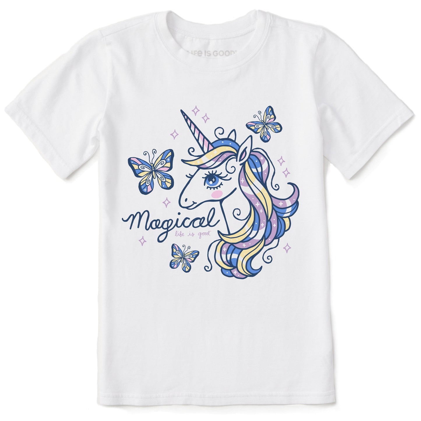 Kids Unicorns and Butterflies Short Sleeve Crusher Tee