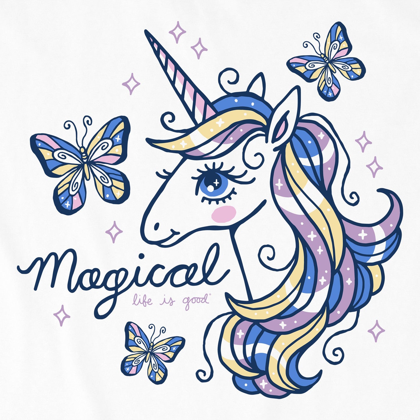 Kids Unicorns and Butterflies Short Sleeve Crusher Tee