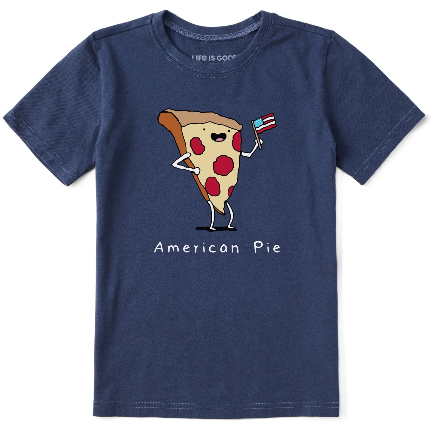 Kids American Pizza Pie Short Sleeve Crusher Tee