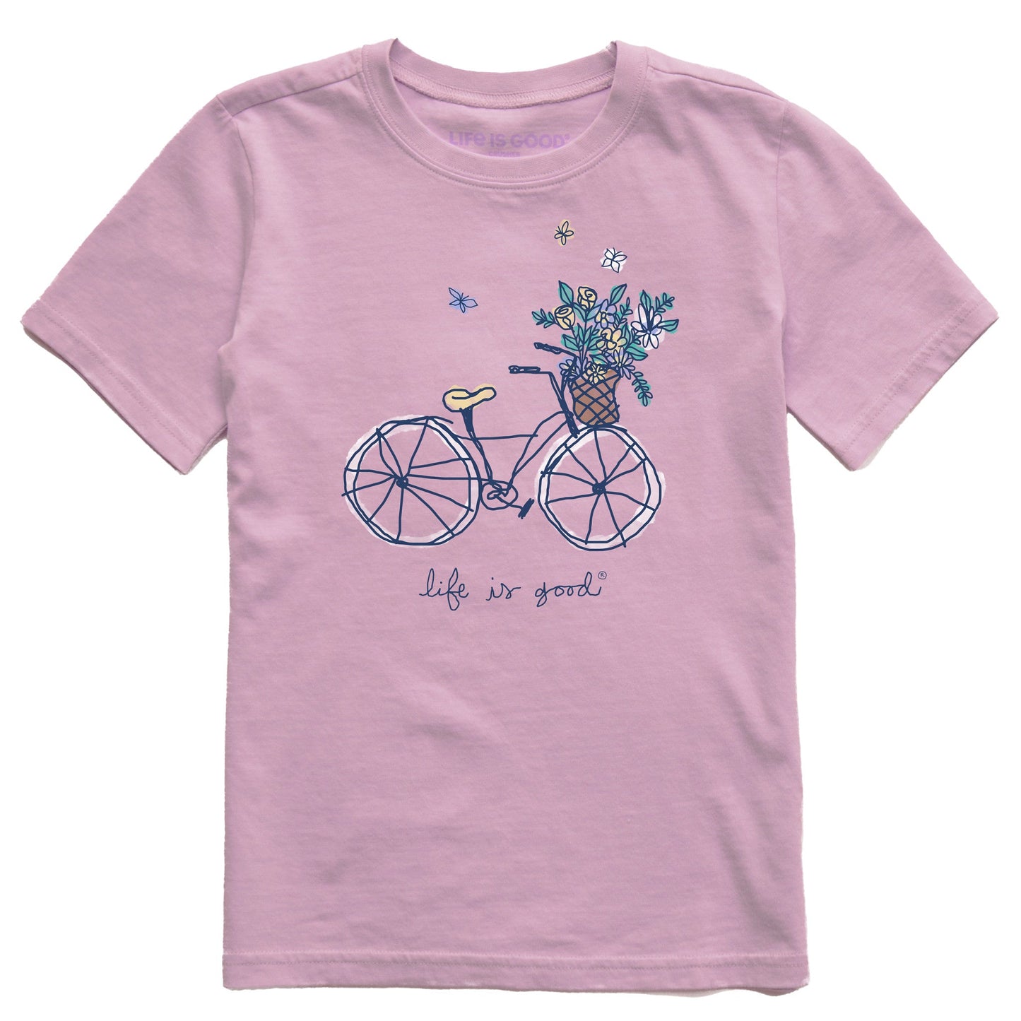Kids Flower Basket Bike Short Sleeve Crusher Tee