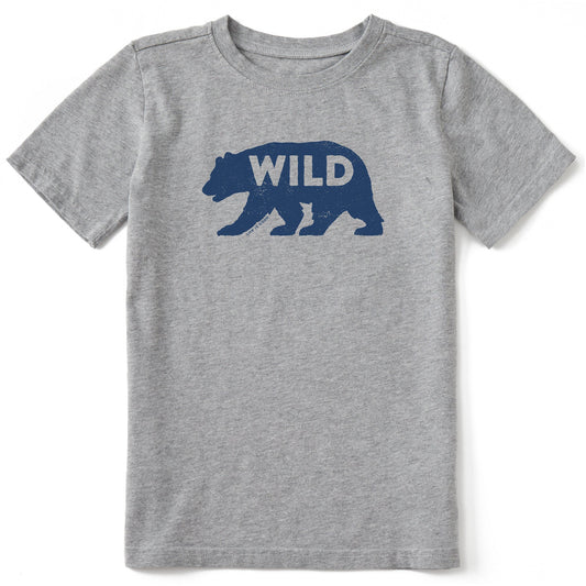 Kids Wild Bear Silhouette Short Sleeve Crusher Tee