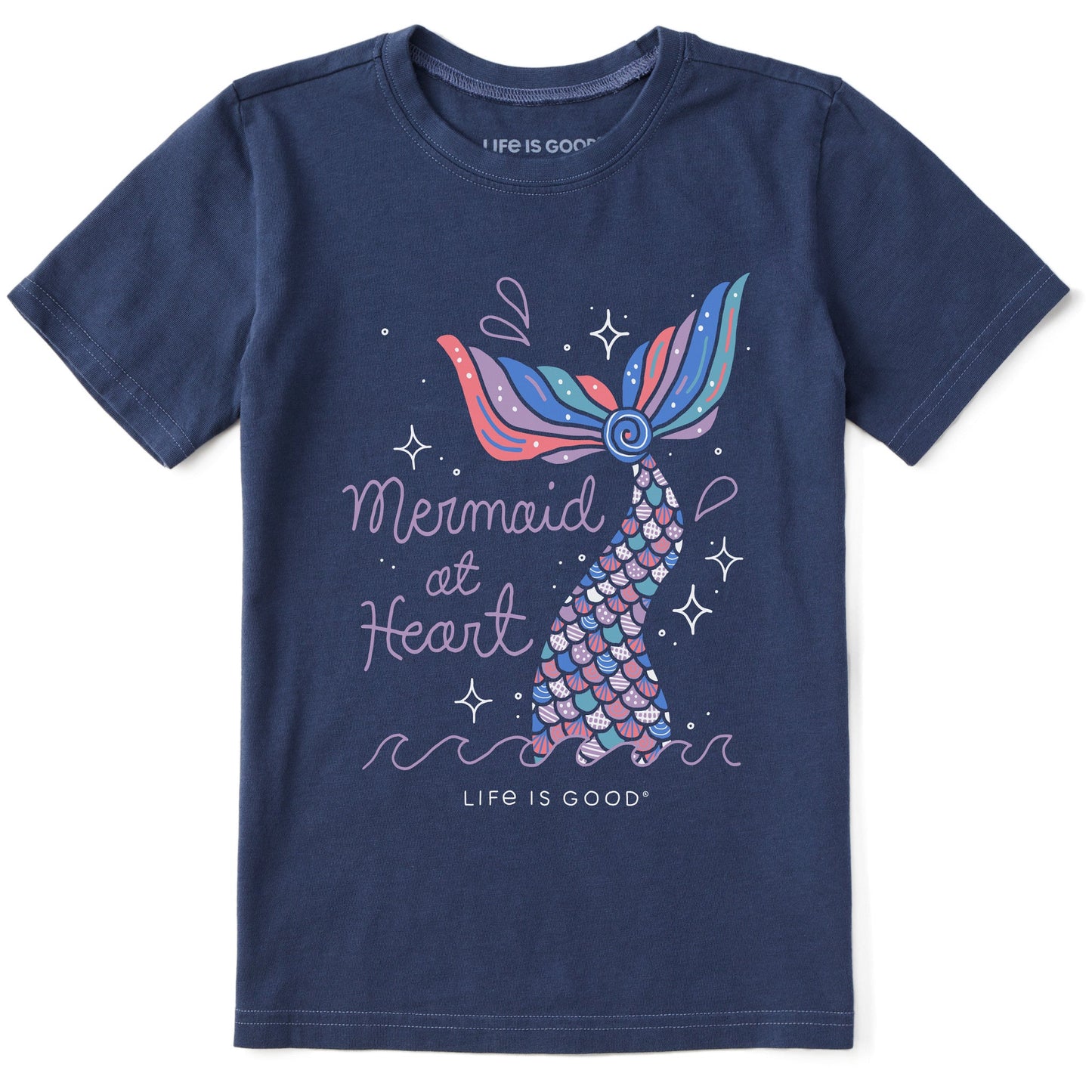 Kids Mermaid at Heart Short Sleeve Crusher Tee