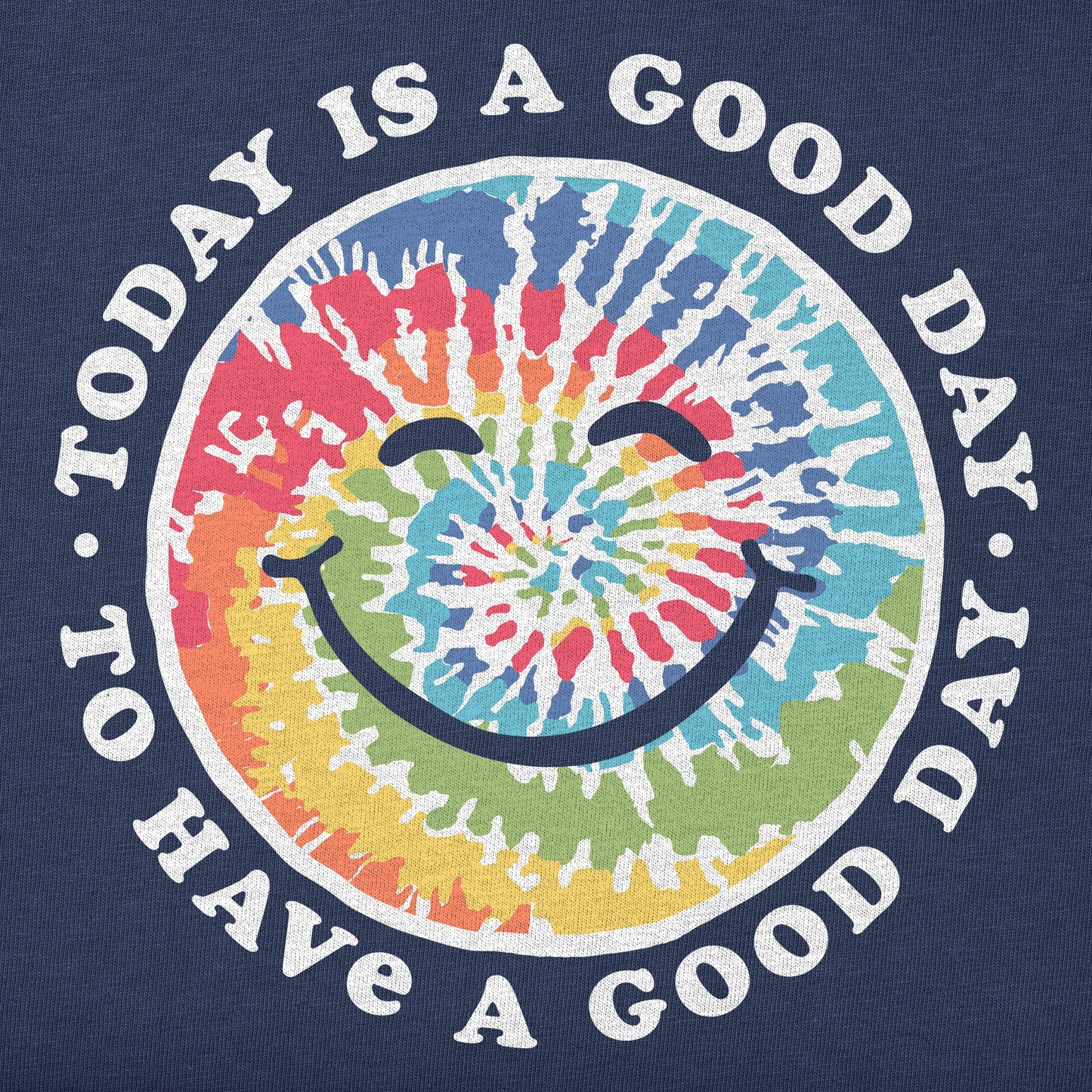 Kids Tie Dye Smile Good Day Short Sleeve Crusher Tee