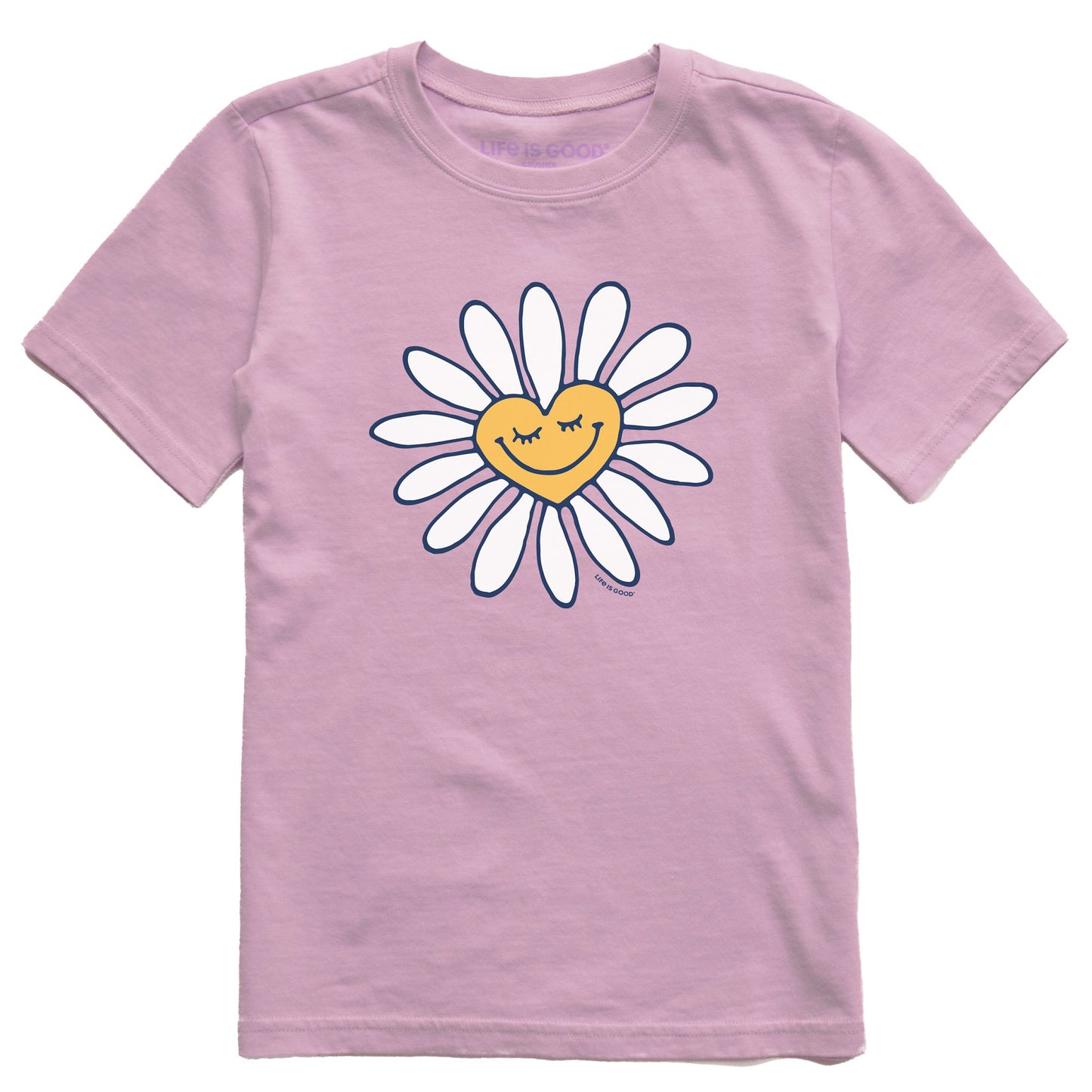 Kids Happy Heart Daisy Short Sleeve Crusher Tee