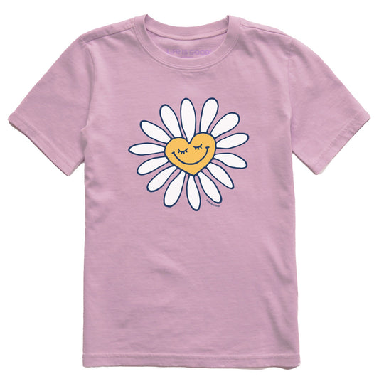 Kids Happy Heart Daisy Short Sleeve Crusher Tee