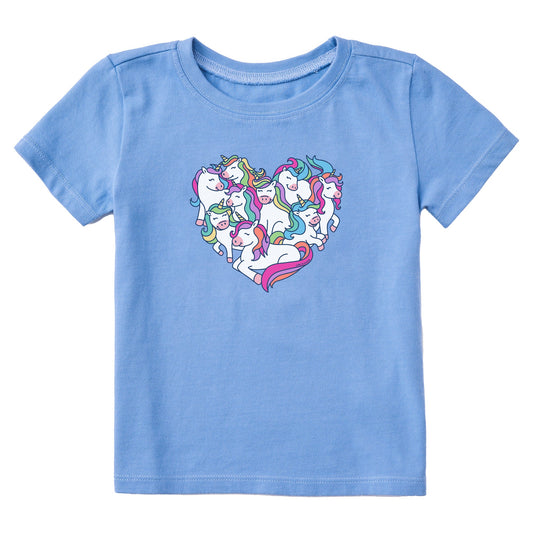 Toddler Heart Of Unicorns Short Sleeve Crusher Tee