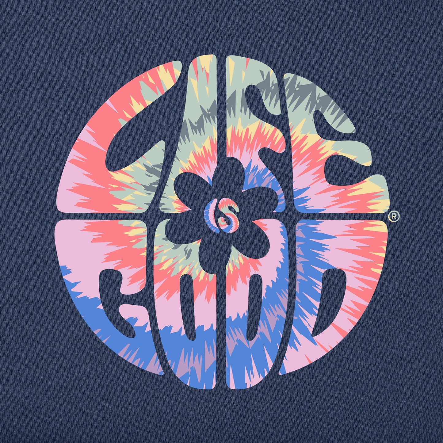 Women's Daisy Circle Tie Dye Short Sleeve Crusher Boxy Tee