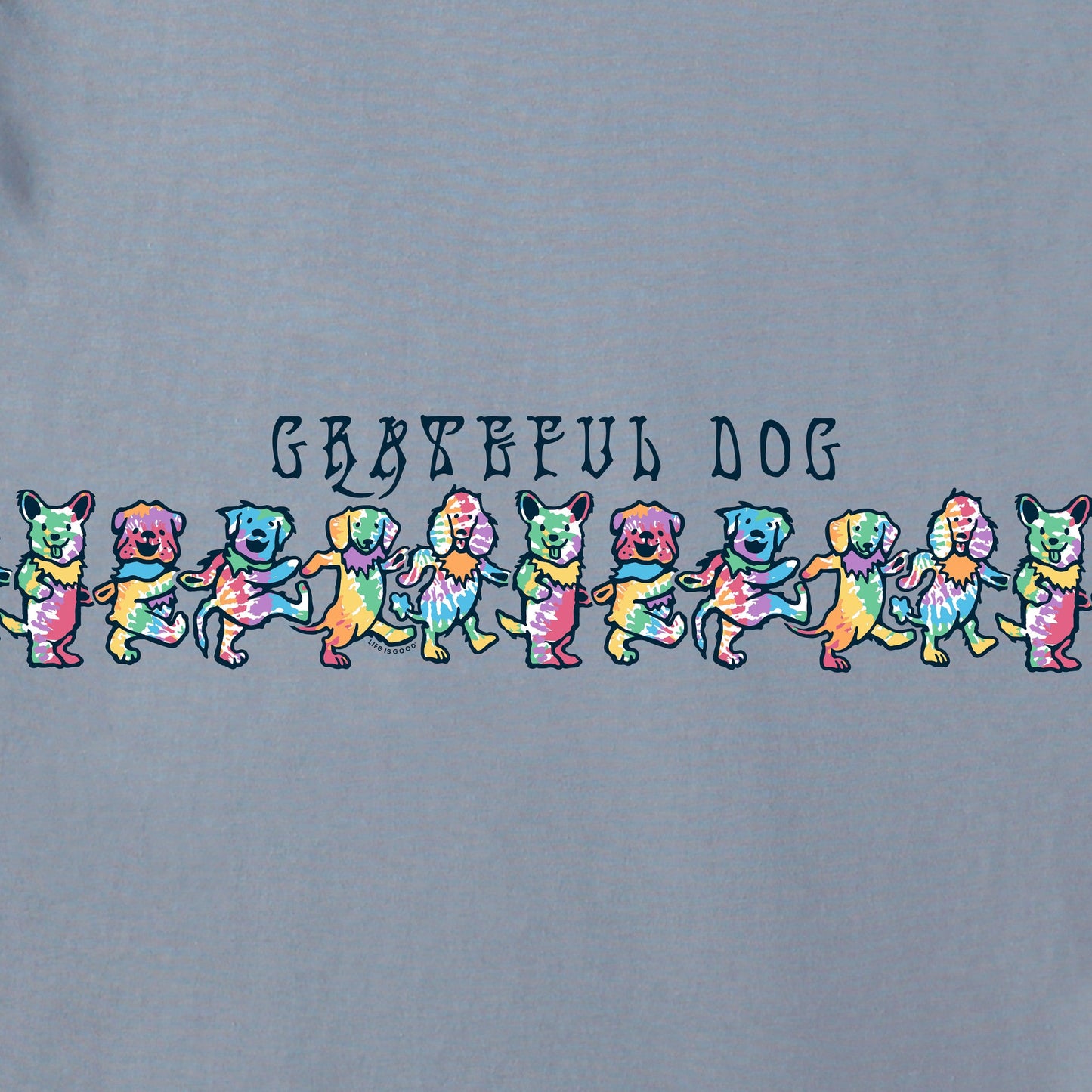 Women's Tie Dye Grateful Dogs Short Sleeve Crusher Boxy Tee