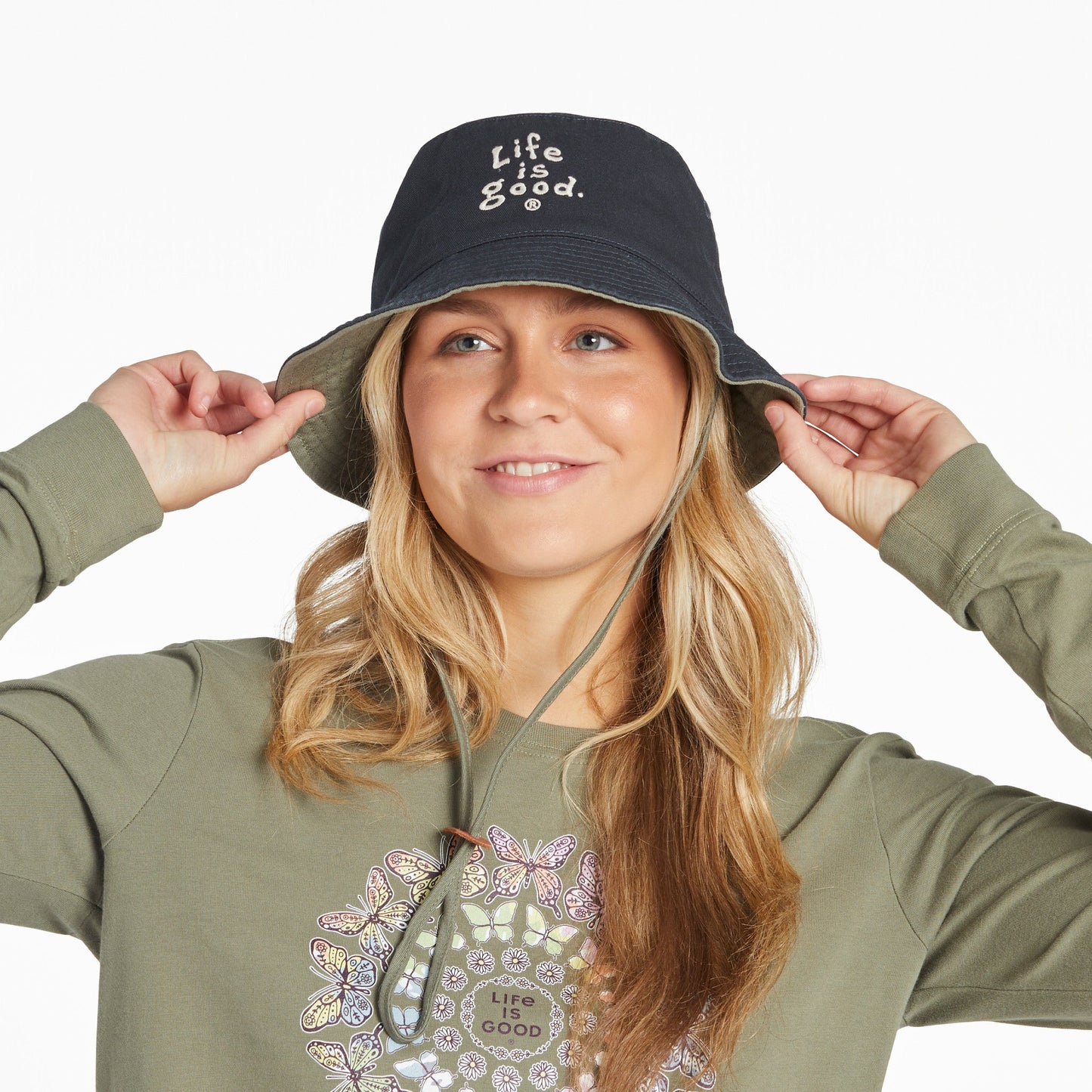 Adult Unisex LIG Vintage Wordmark Stacked Bucket Hat