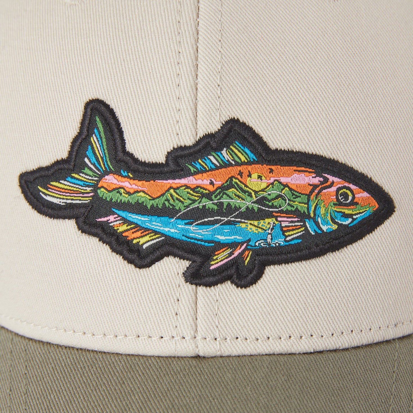 Adult Unisex Fish Mountain Scene Trucker