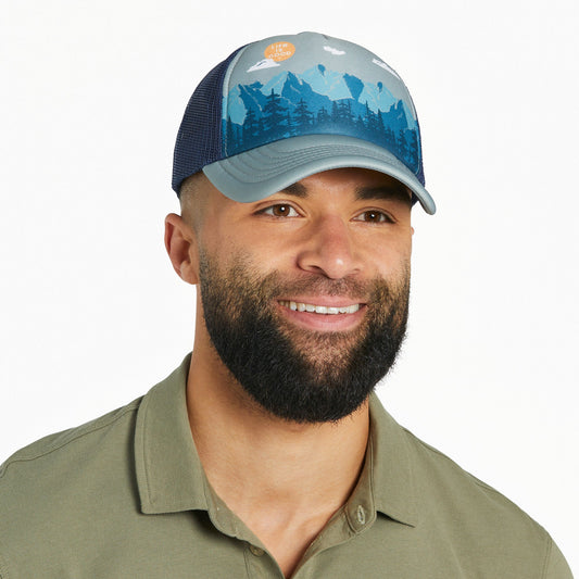 Adult Unisex Mountain Forest Scene Trucker Hat