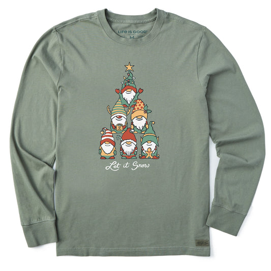 Men's Gnome Christmas Tree Long Sleeve Crusher Tee