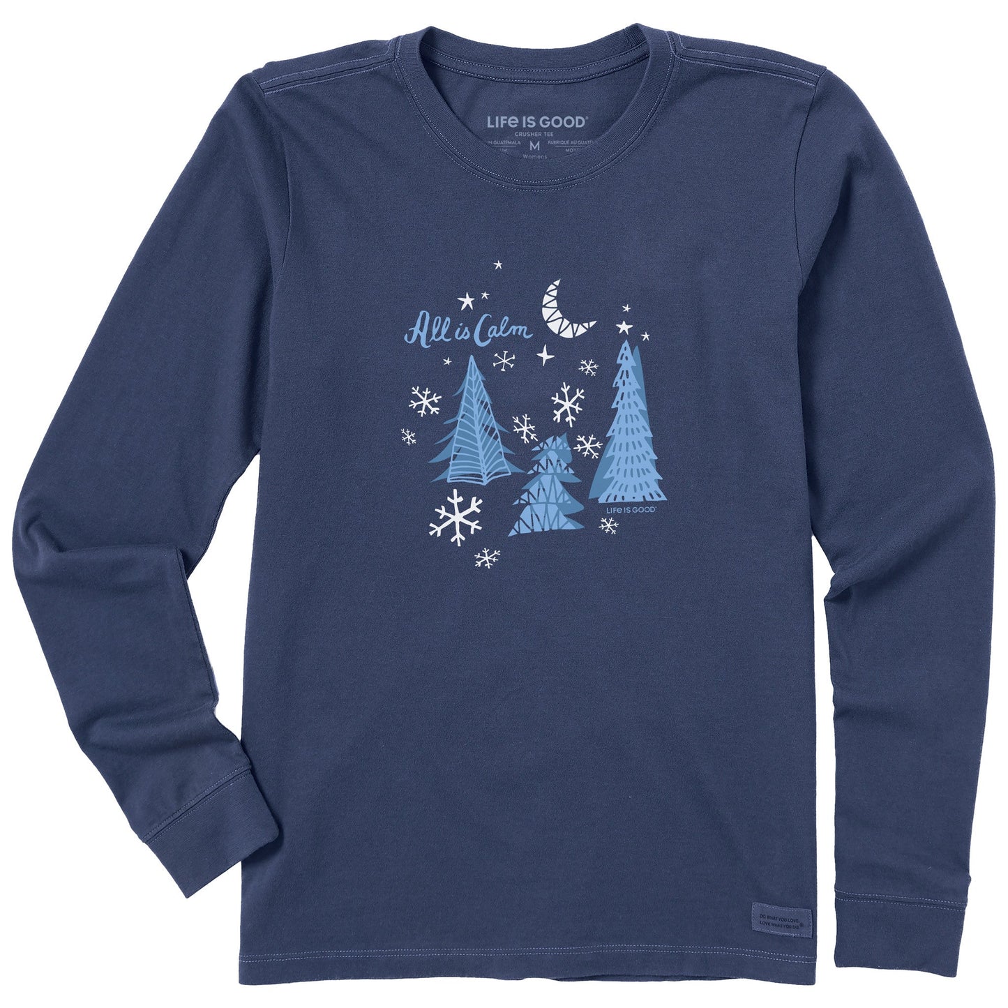 Women's All is Calm Winter Trees Long Sleeve Crusher Tee
