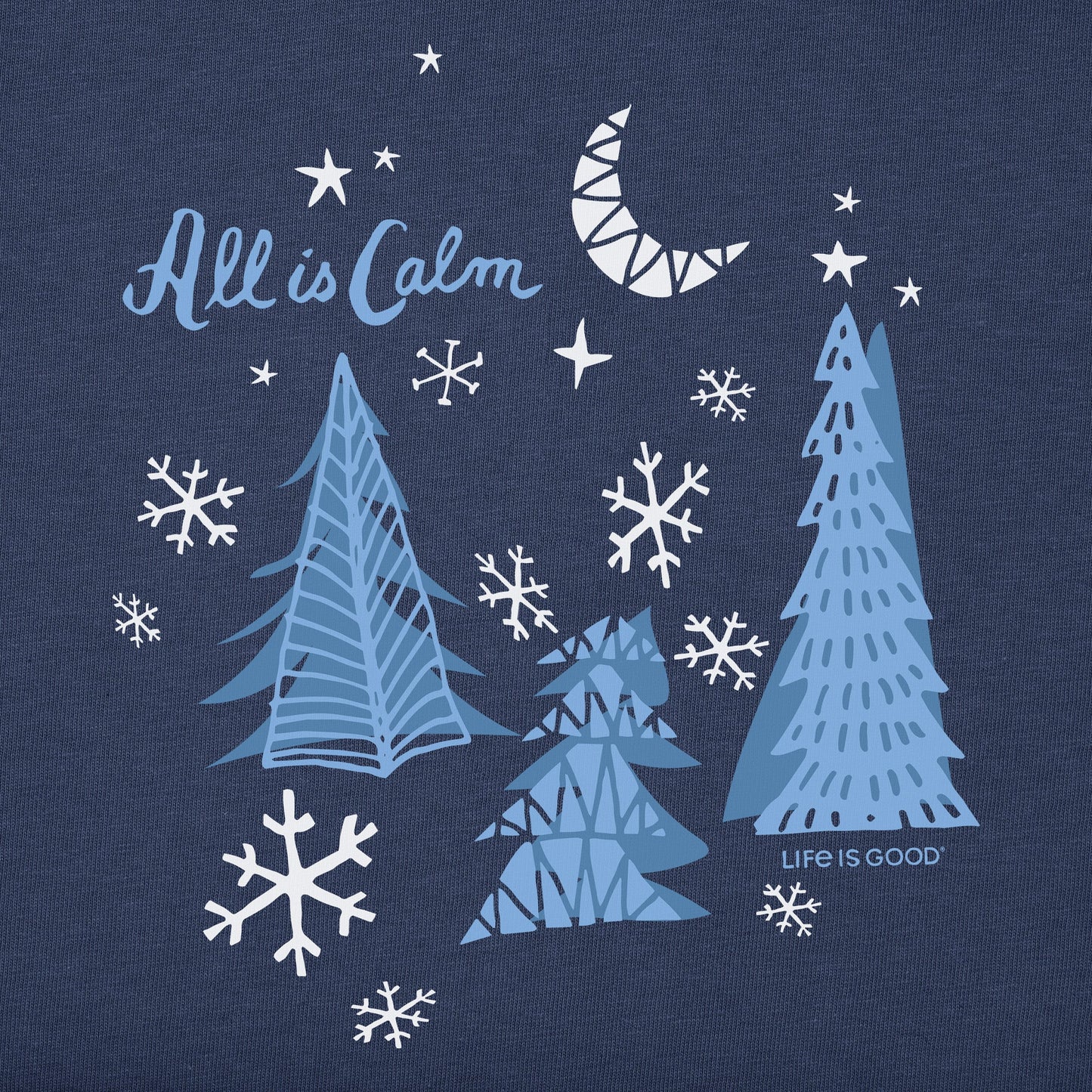 Women's All is Calm Winter Trees Long Sleeve Crusher Tee