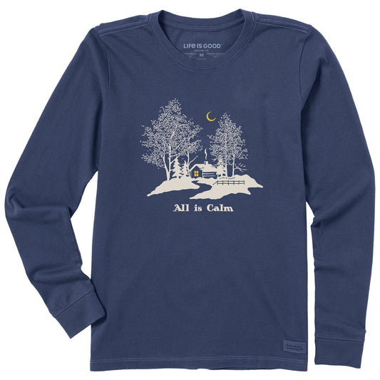 Women's All Is Calm Cabin Long Sleeve Crusher Tee
