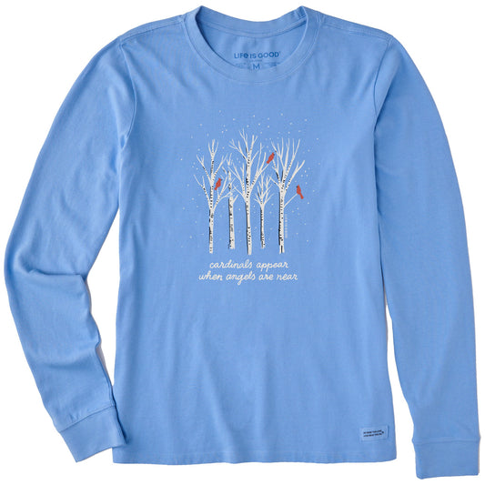 Women's Cardinals Appear Birch Trees Long Sleeve Crusher Tee