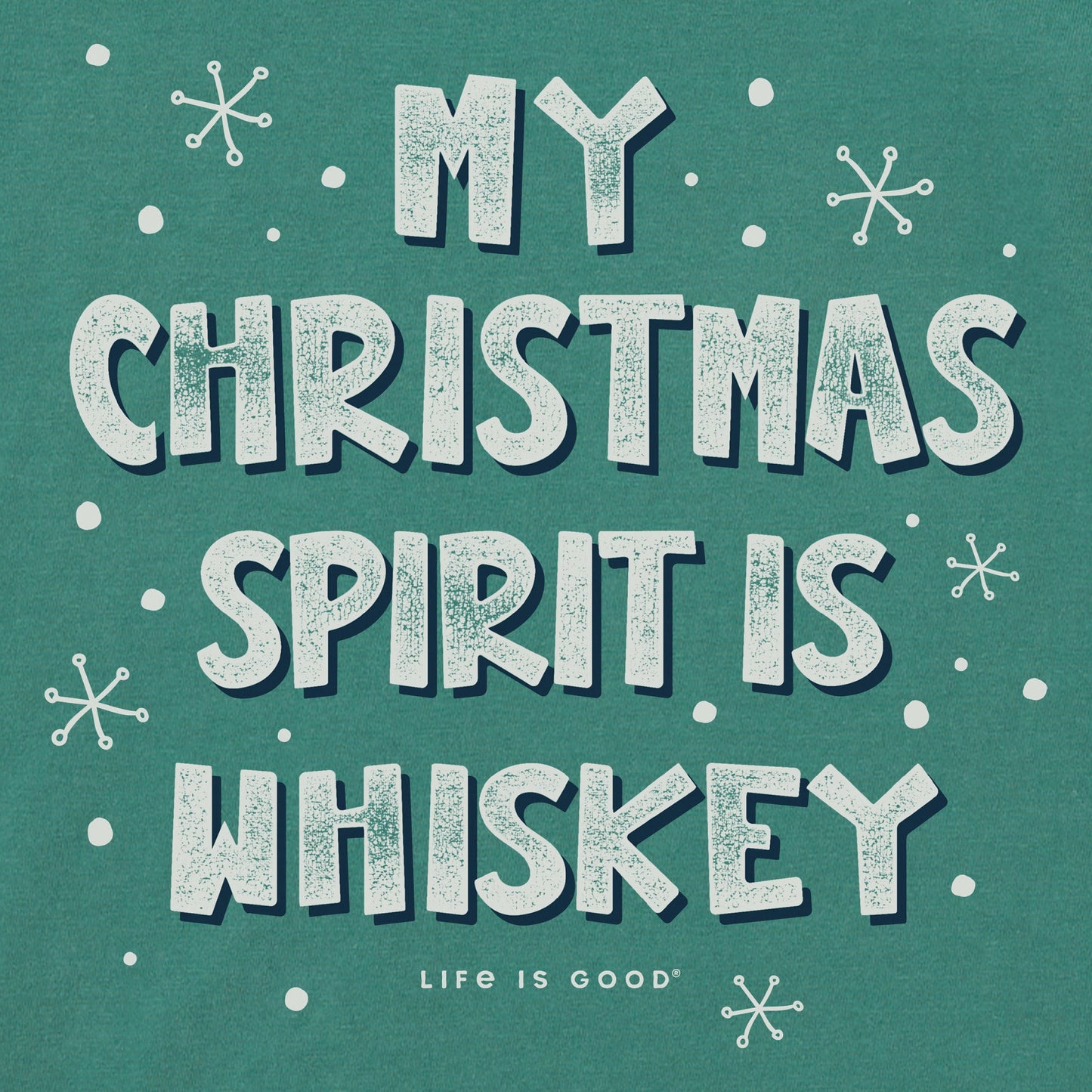 Women's My Christmas Spirit is Whiskey Short Sleeve Crusher Tee