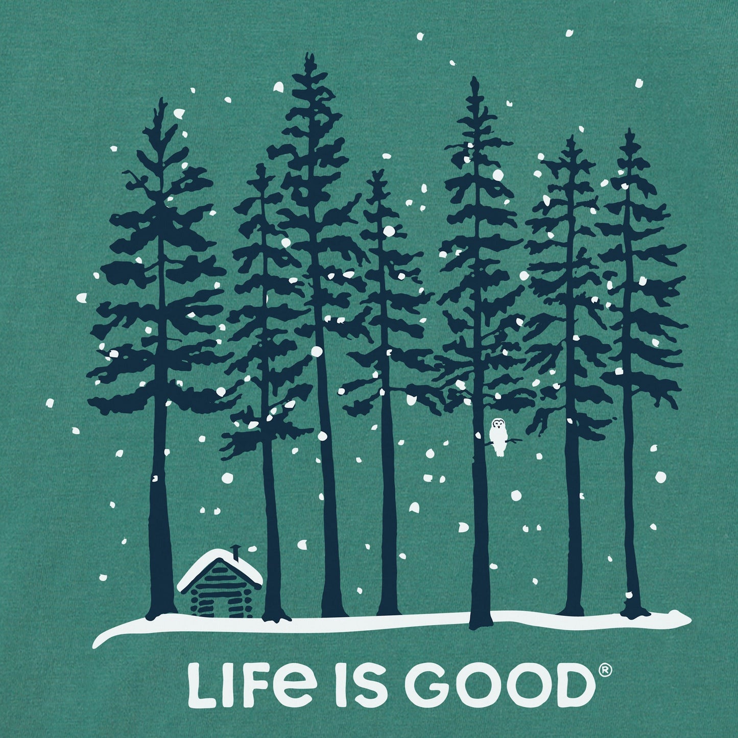 Men's Snowy Owl Tall Pines Long Sleeve Crusher Tee