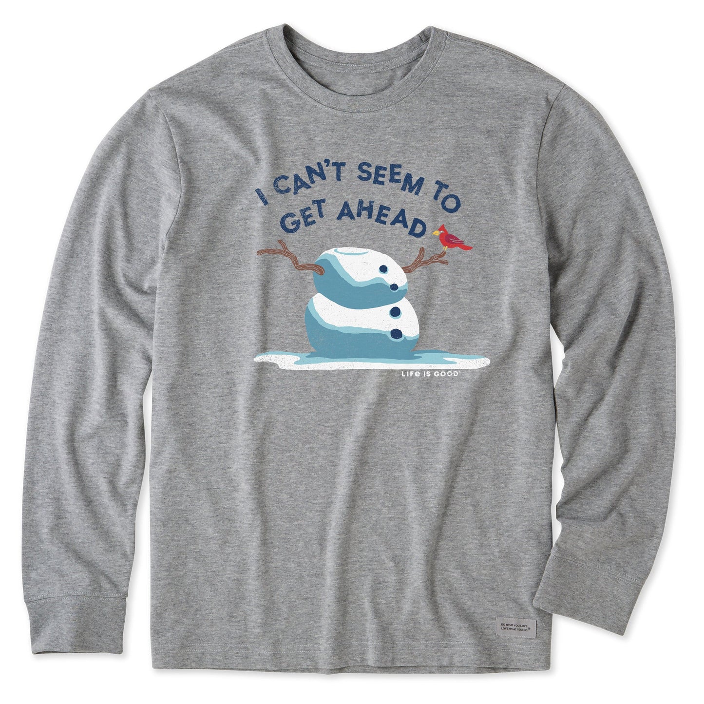 Men's Get Ahead Snowman Long Sleeve Crusher Tee