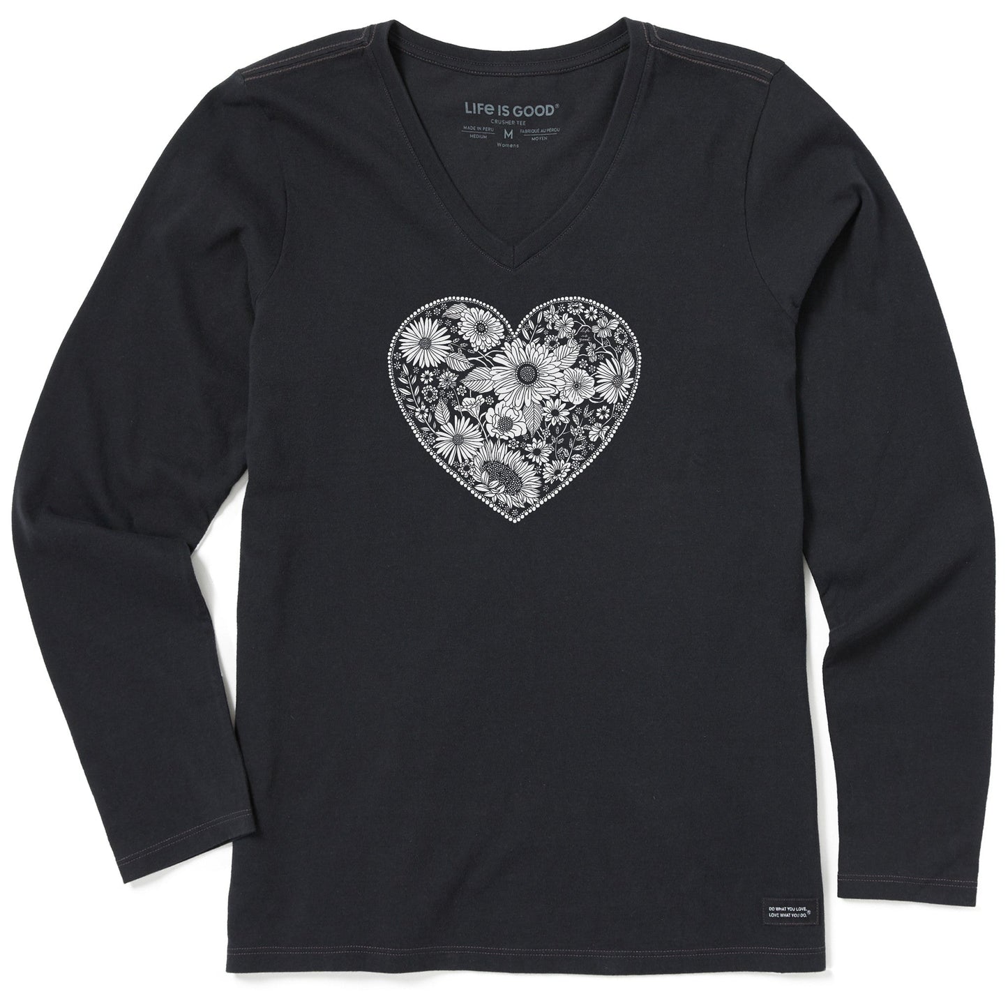 Women's Flowerful Love Long Sleeve Crusher Vee