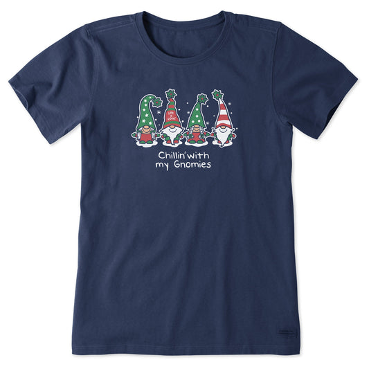 Women's Chillin' with my Gnomies Fam Short Sleeve Crusher Tee
