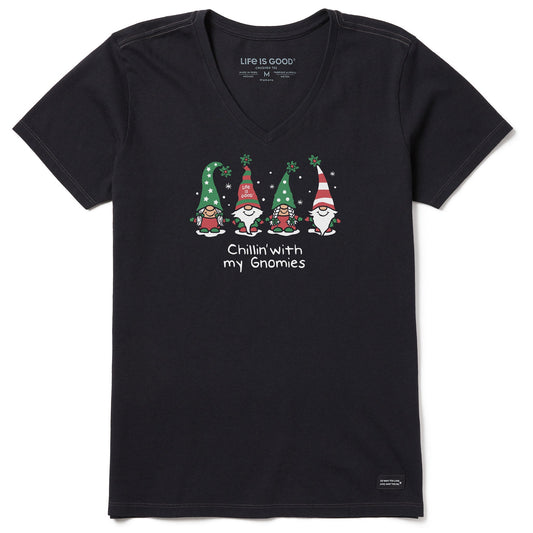 Women's Chillin' with my Gnomies Fam Short Sleeve Crusher-LITE Vee