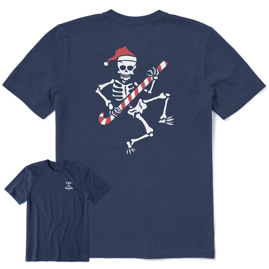 Men's Candy Cane Skeleton Short Sleeve Crusher Tee