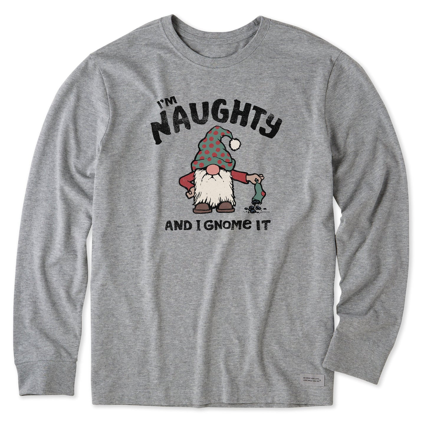 Men's Naughty Gnome Long Sleeve Crusher Tee