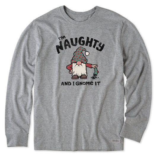 Men's Naughty Gnome Long Sleeve Crusher Tee