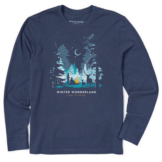 Men's Winter Wonderland Campfire Long Sleeve Crusher Tee