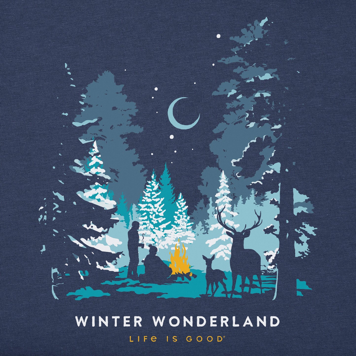 Men's Winter Wonderland Campfire Long Sleeve Crusher Tee