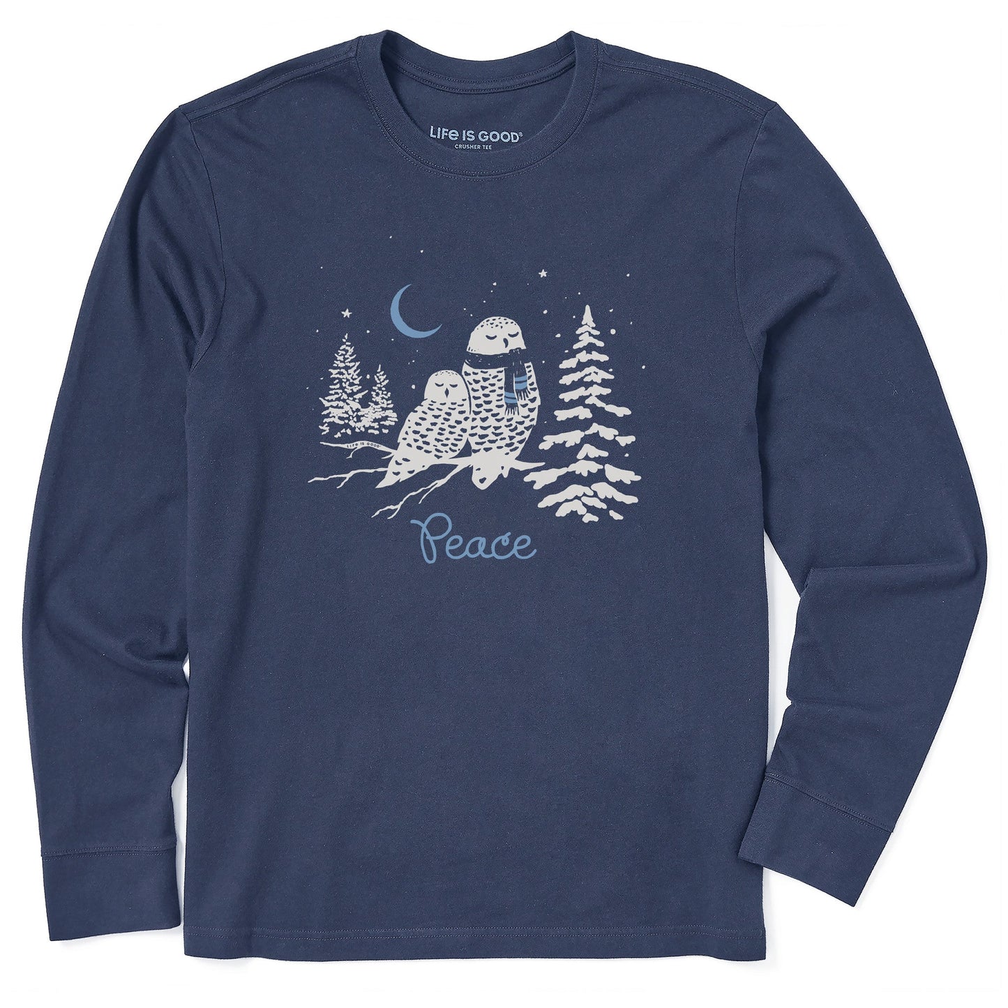 Men's Peace Owls Long Sleeve Crusher Tee