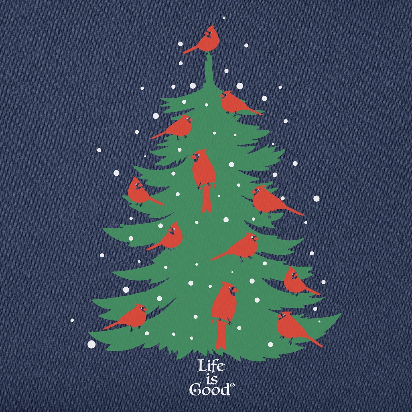 Women's Cardinal Holiday Tree Long Sleeve Crusher Tee