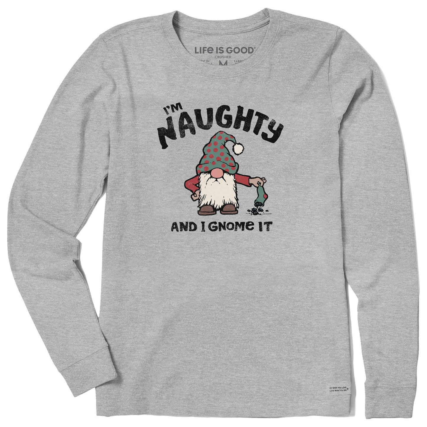 Women's Naughty Gnome Long Sleeve Crusher Tee
