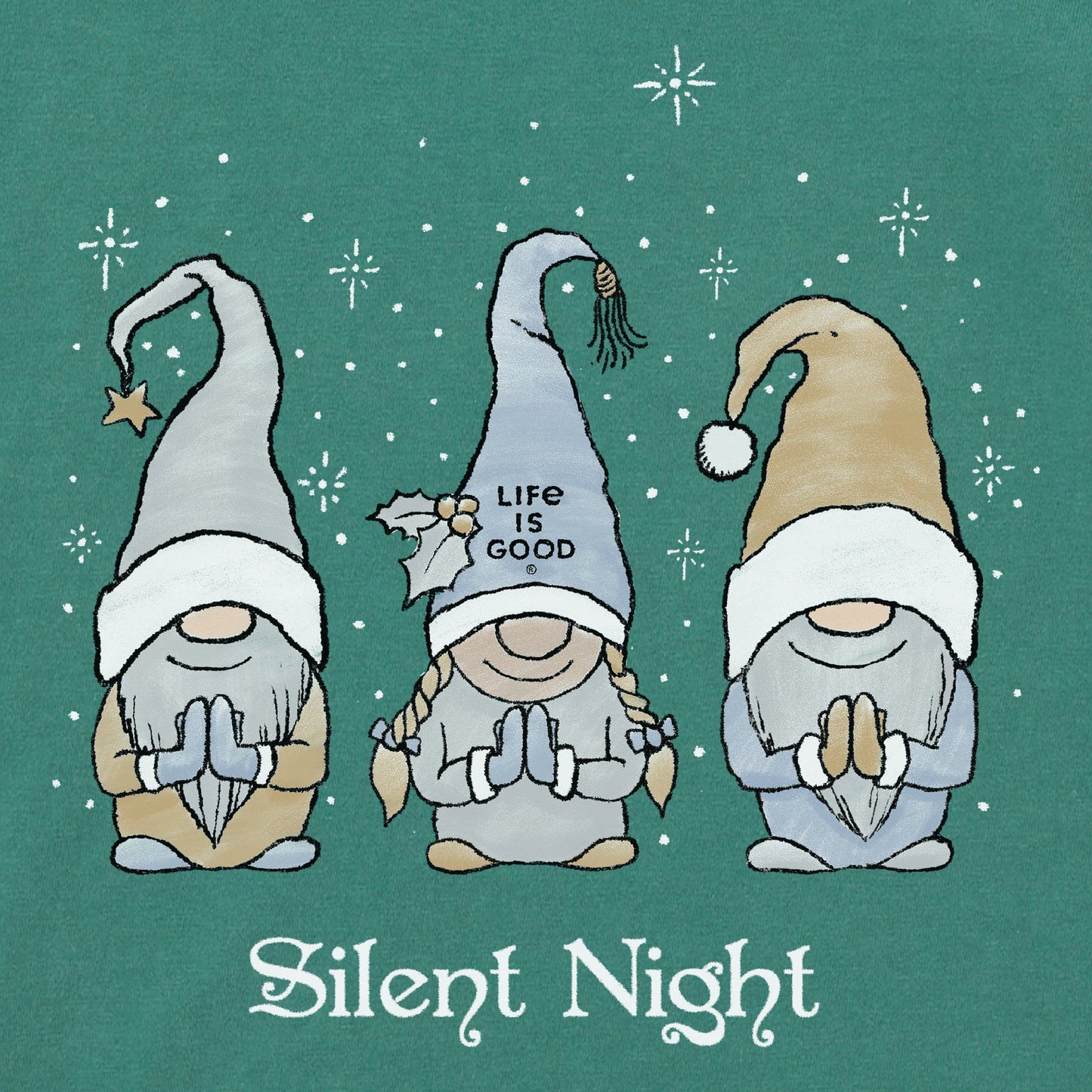 Women's Silent Night Gnomes Short Sleeve Crusher Tee