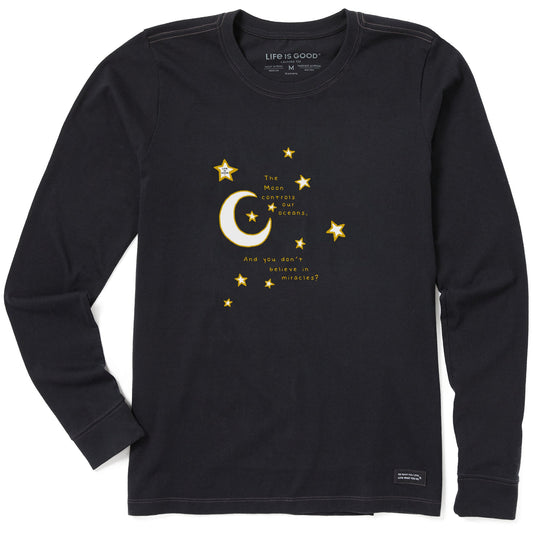 Women's Celestial Believe in Miracles Long Sleeve Crusher Tee