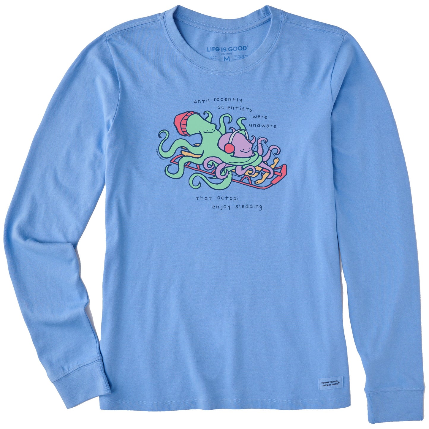 Women's Sledding Octopus Long Sleeve Crusher Tee