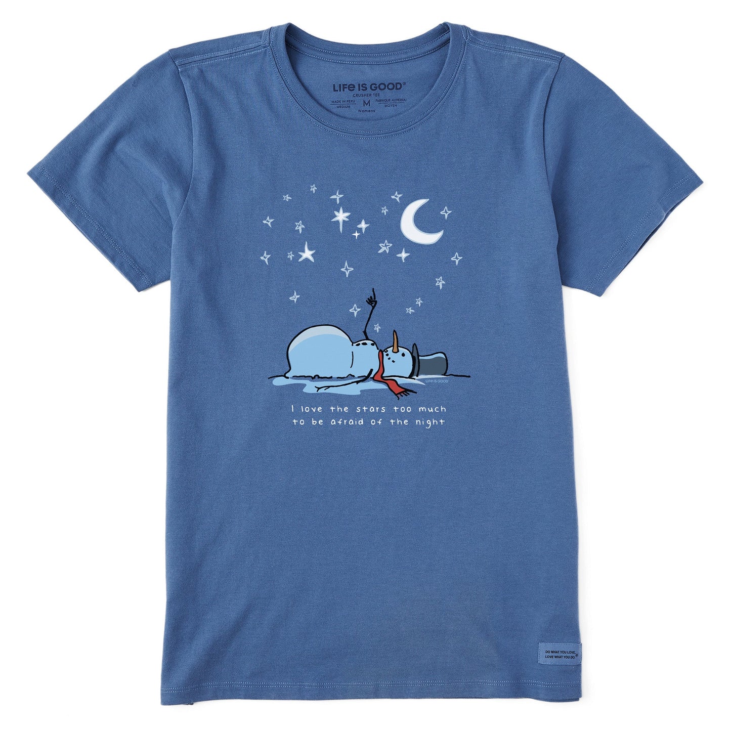 Women's Snowman Star Lover Short Sleeve Crusher Tee