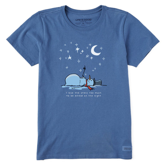 Women's Snowman Star Lover Short Sleeve Crusher Tee