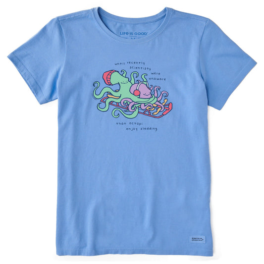 Women's Sledding Octopus Short Sleeve Crusher Tee