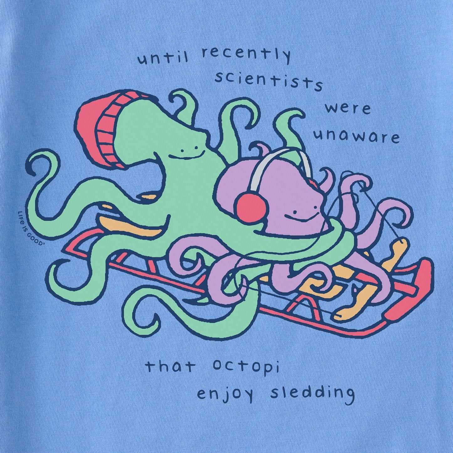 Women's Sledding Octopus Short Sleeve Crusher Tee