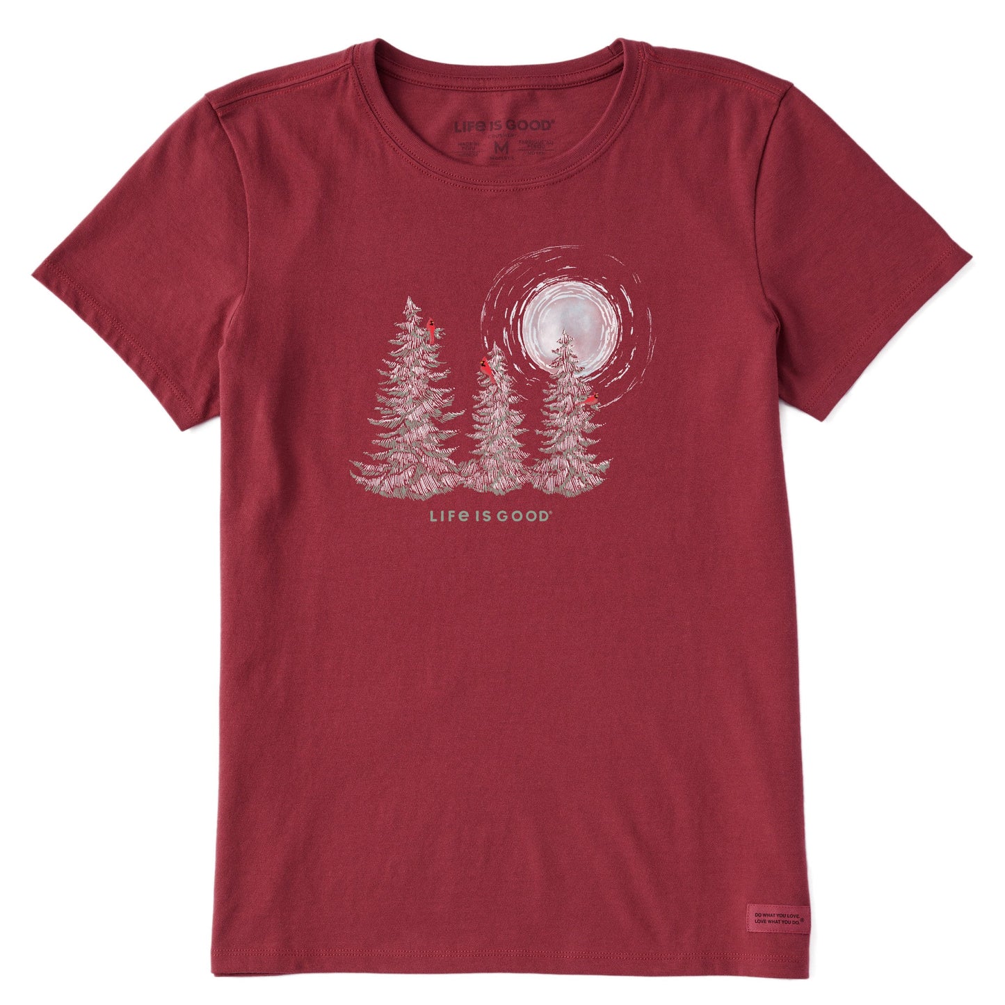 Women's Snowy Pines with Cardinals Short Sleeve Crusher Tee