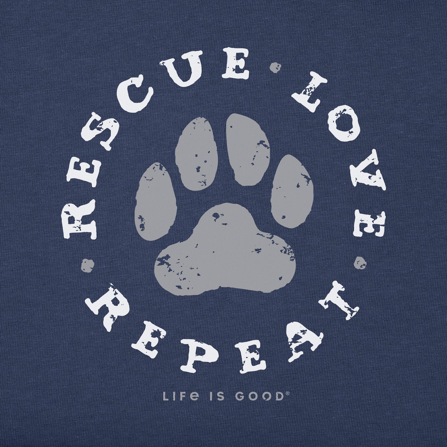 Men's Rescue Love Repeat Paw Short Sleeve Crusher Tee