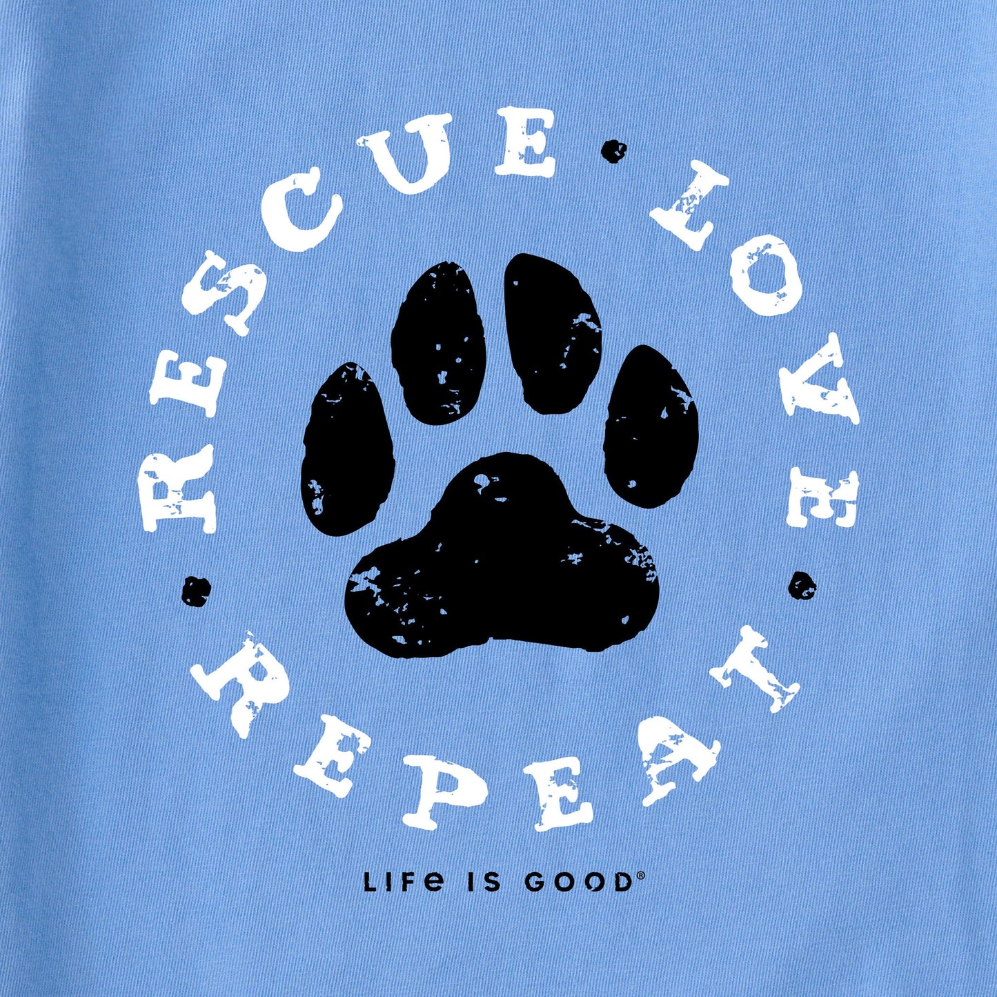 Women's Rescue Love Repeat Paw Short Sleeve Crusher Tee