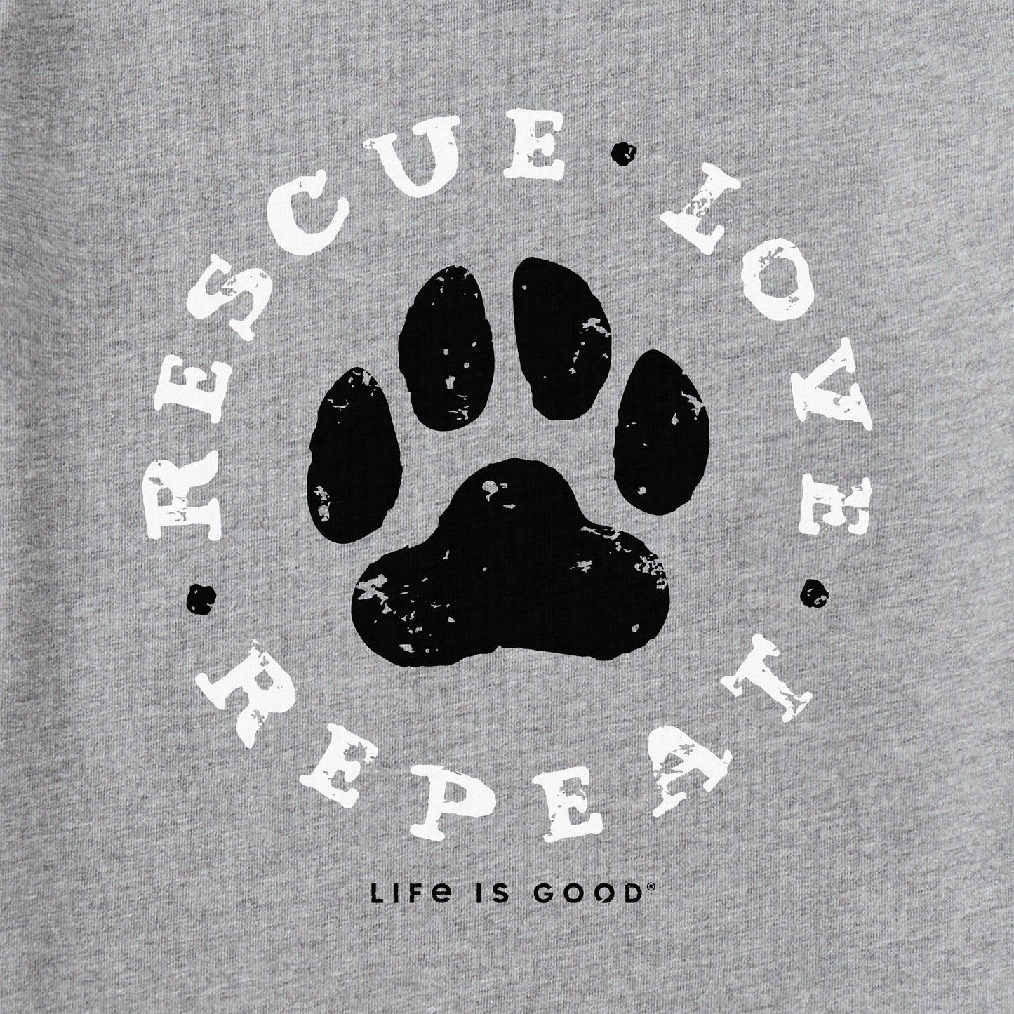 Men's Rescue Love Repeat Paw Short Sleeve Crusher Tee