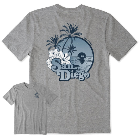 Men's San Diego Hibiscus Palms Short Sleeve Crusher Tee