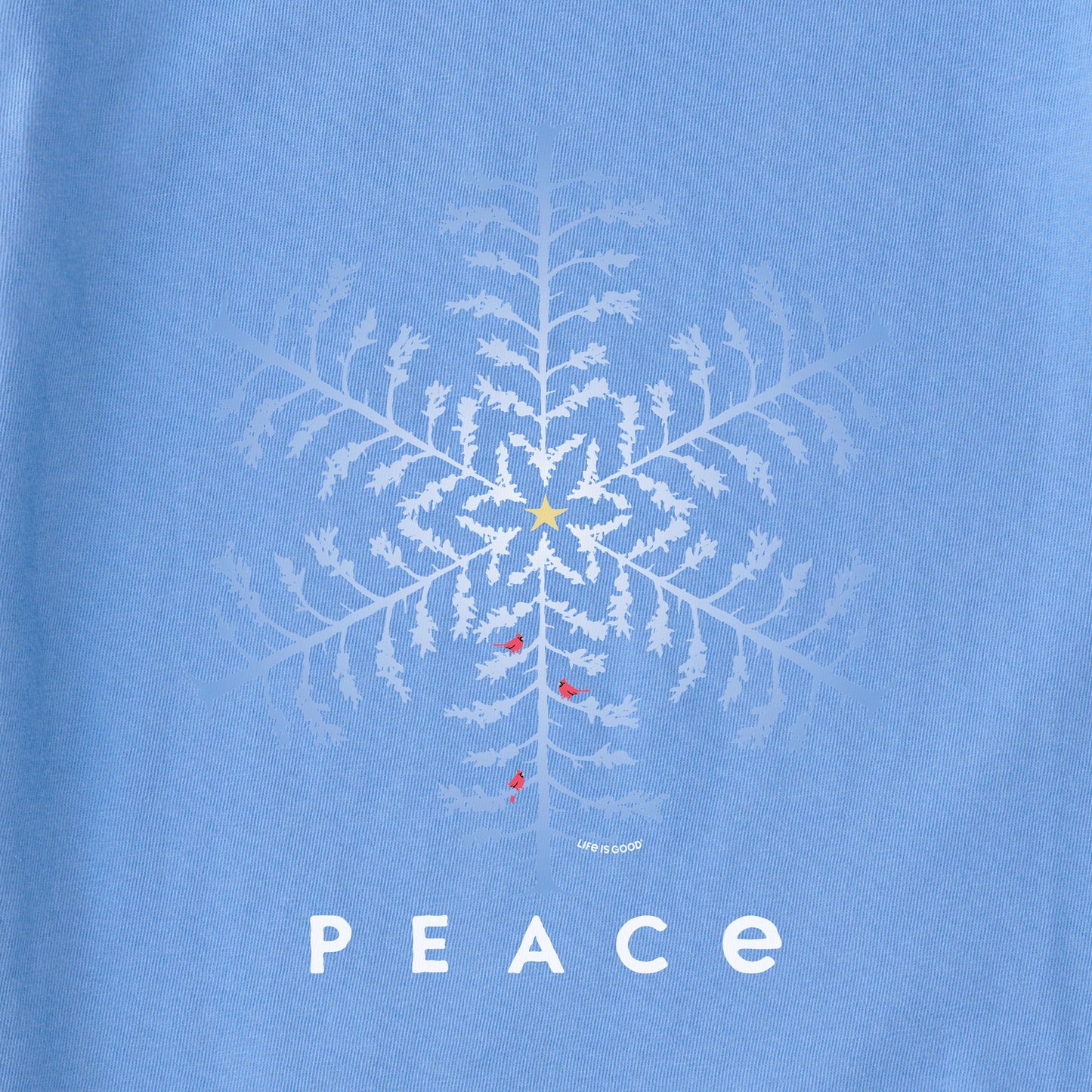 Women's Snowflake Peace Trees Long Sleeve Crusher Tee