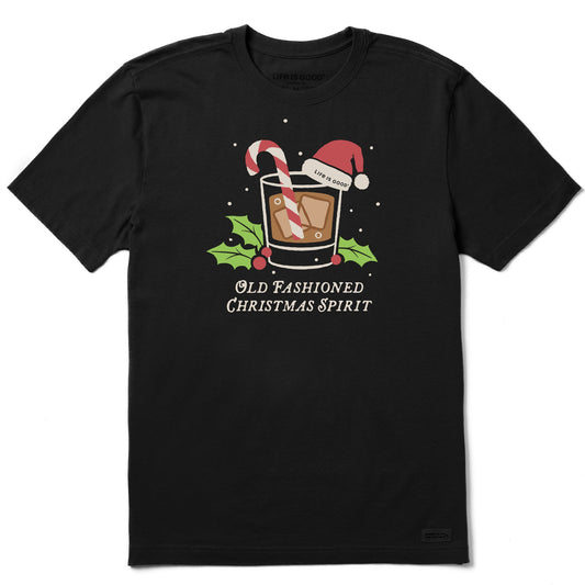 Men's Old Fashioned Christmas Spirit Short Sleeve Crusher Tee