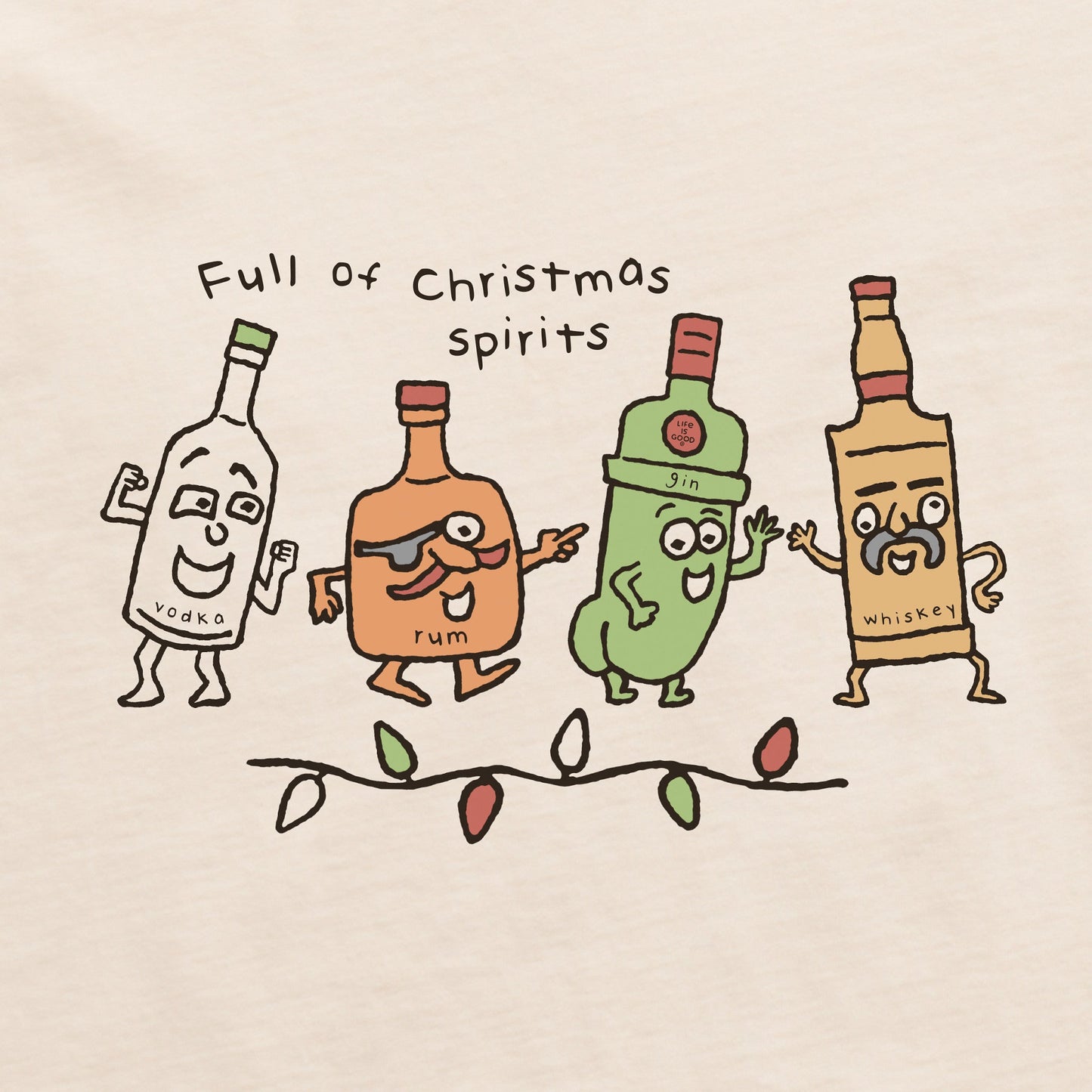 Men's Full of Christmas Spirits Short Sleeve Crusher Tee
