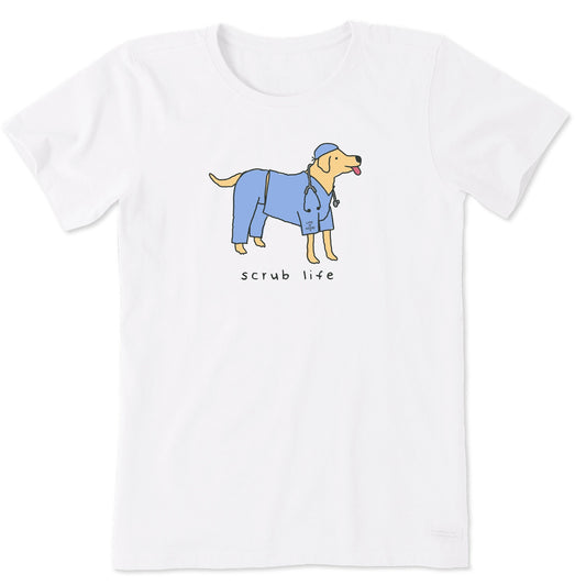 Women's Scrub Life Dog Short Sleeve Crusher Tee